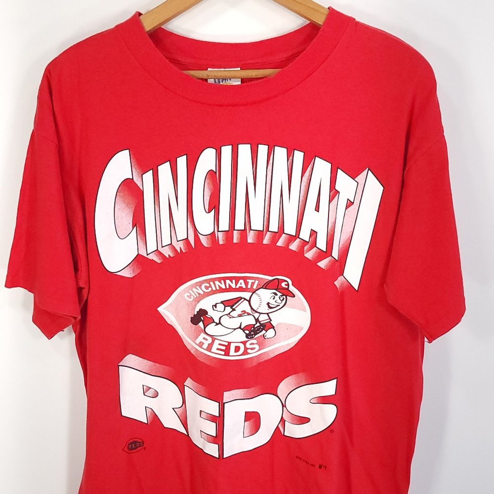 Vtg Cincinnati Reds Graphic T-Shirt Men's Large Mr Red Official Fan Sportswear